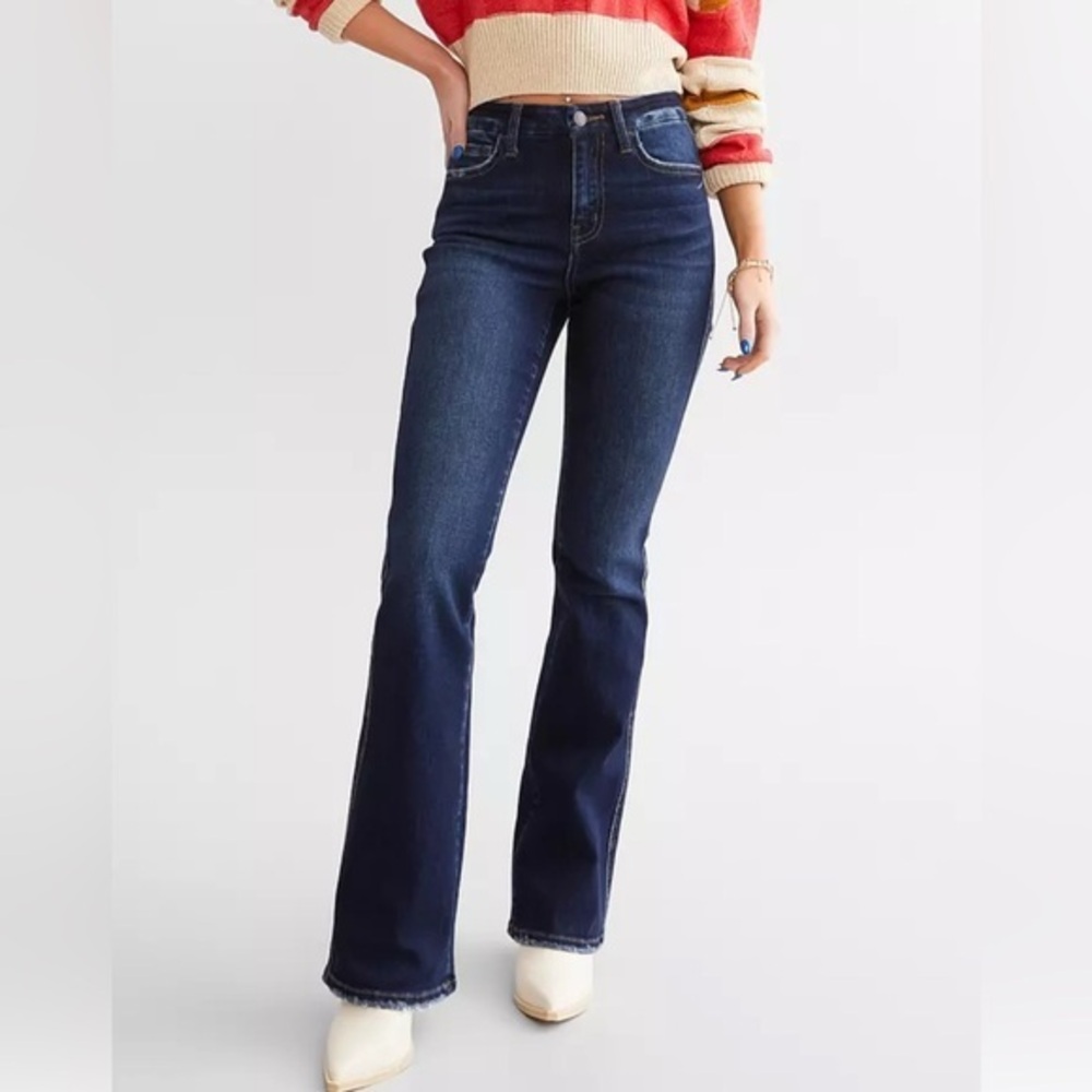 Flying Monkey Dark Blue High Rise Boot Cut  Jeans
